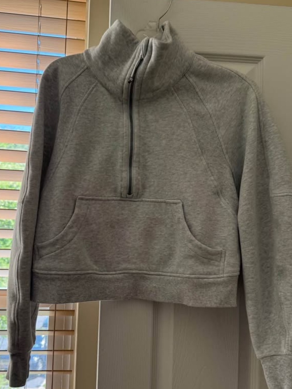 lululemon athletica Light Gray Half-Zip Funnel Neck Pullover